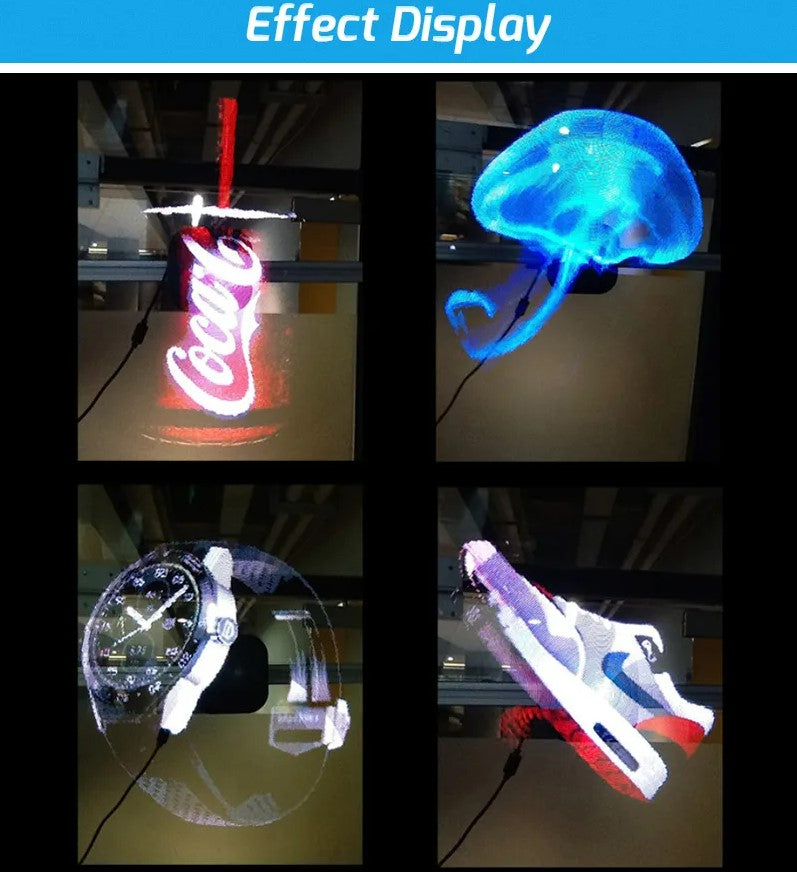 3D Hologram Advertising Display LED Fan Holographic Imaging 3D LED Fan Light.