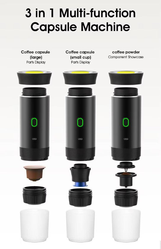 Portable Capsule Coffee Machine - Black.