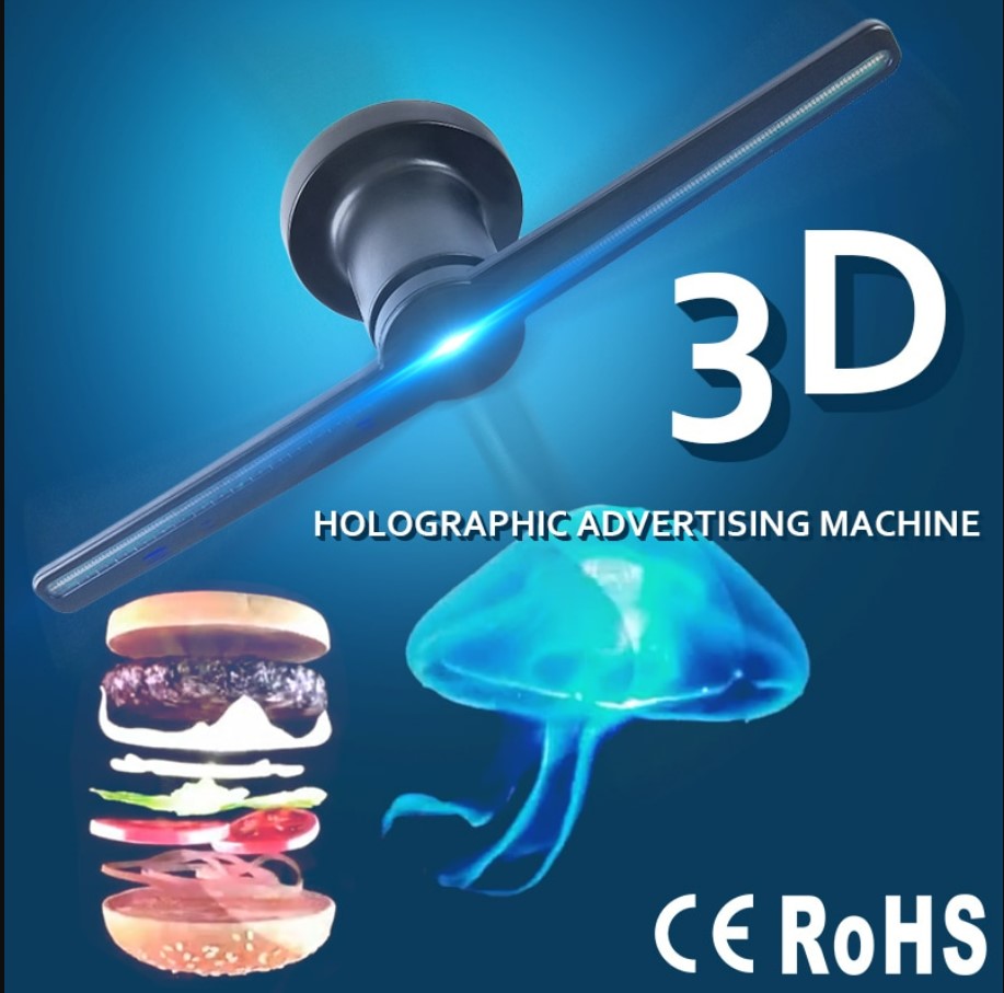 3D Hologram Advertising Display LED Fan Holographic Imaging 3D LED Fan Light.