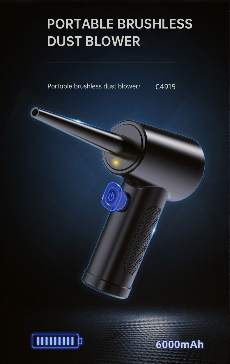 Portable Cordless High speed Electric Air Duster LED lighting Air Blower For Computer Keyboard Cleaning Tool.