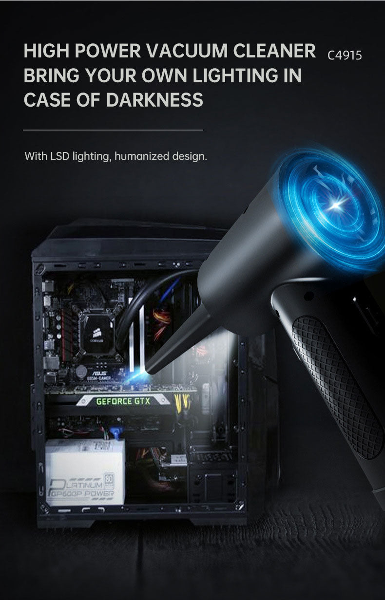 Portable Cordless High speed Electric Air Duster LED lighting Air Blower For Computer Keyboard Cleaning Tool.