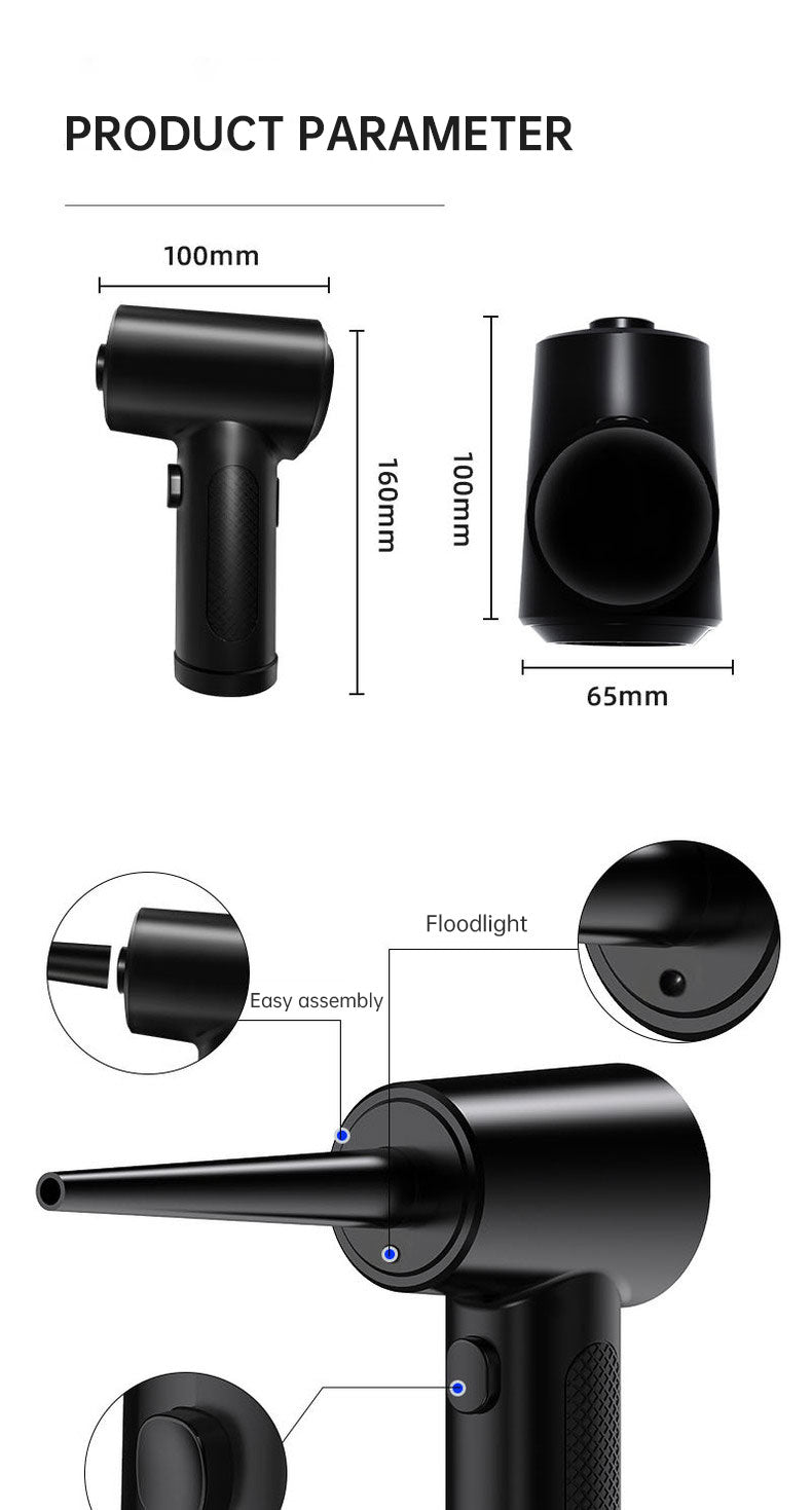 Portable Cordless High speed Electric Air Duster LED lighting Air Blower For Computer Keyboard Cleaning Tool.