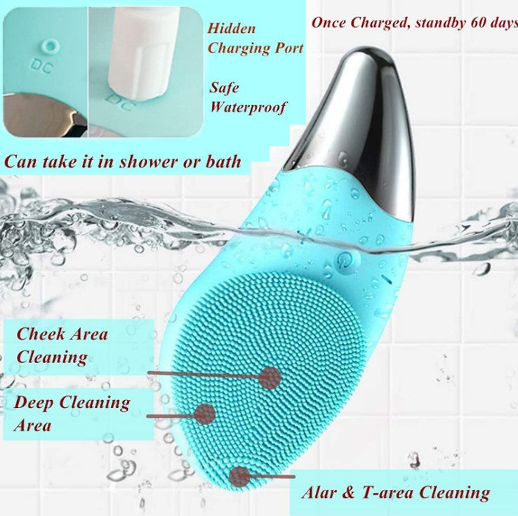High-Frequency Silicone Facial Cleansing Brush.