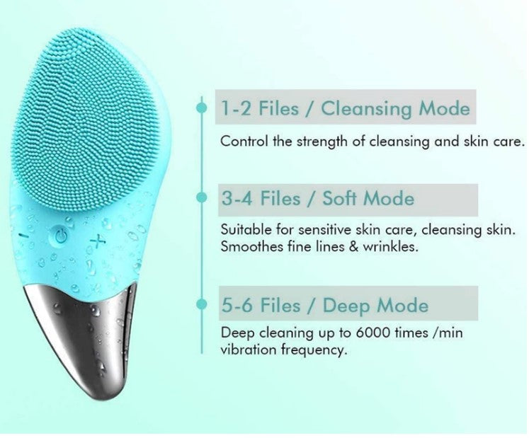 High-Frequency Silicone Facial Cleansing Brush.