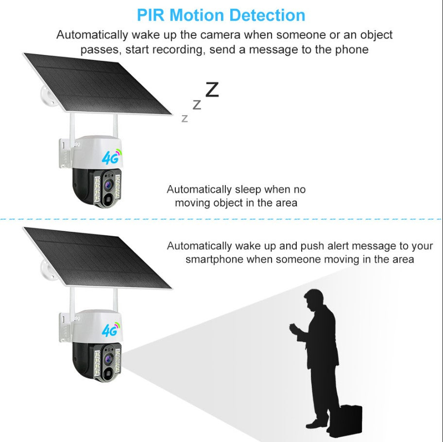 V380 New Arrival 3MP Wireless WiFi Security CCTV Camera Night Vision Sim Card Solar 4G Outdoor.