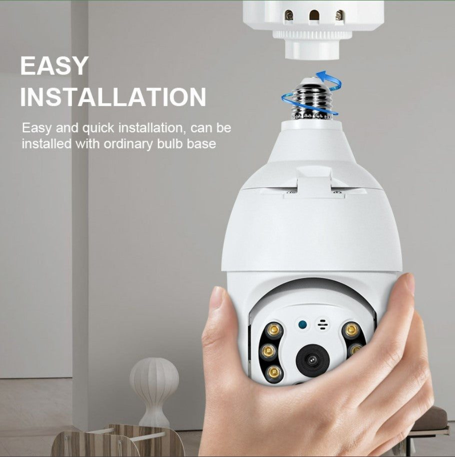 3mp Tuya Smart Wide Wifi Indoor Lamp Head Surveillance Camera.