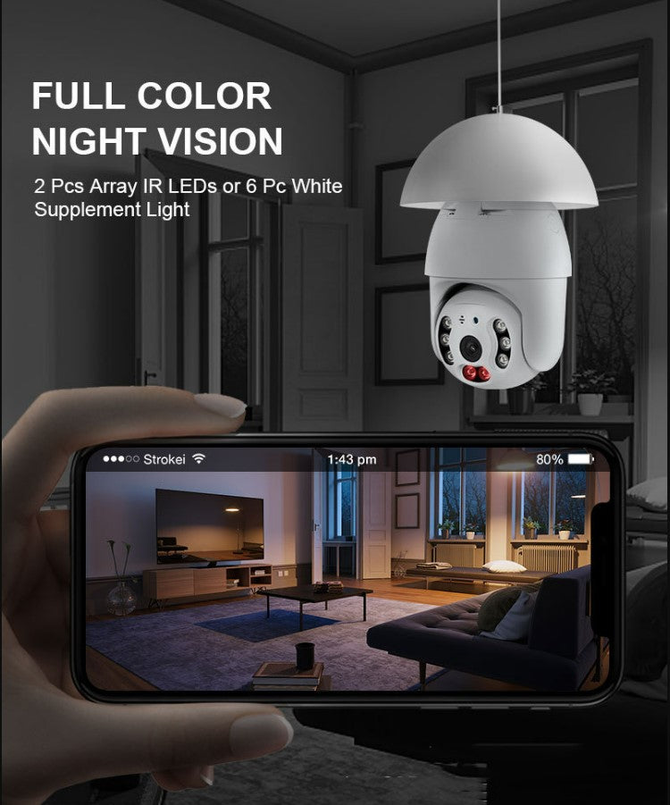 3mp Tuya Smart Wide Wifi Indoor Lamp Head Surveillance Camera.