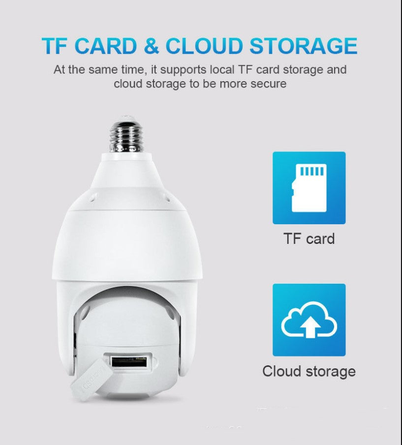3mp Tuya Smart Wide Wifi Indoor Lamp Head Surveillance Camera.