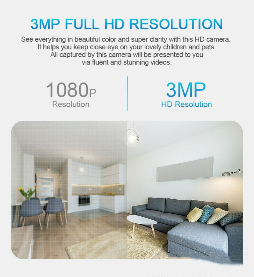 3mp Tuya Smart Wide Wifi Indoor Lamp Head Surveillance Camera.