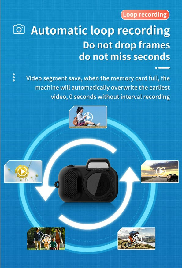 Mini Camera Video Recorder DVR1080P HD Sports Camera.