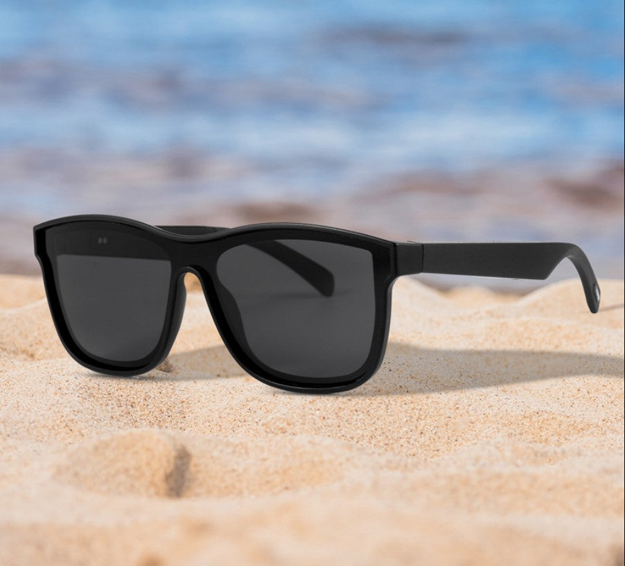 Smart Glasses - Semi-Open Bluetooth Glasses, music, call, voice control sports Sunglasses - Black.