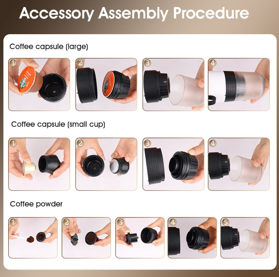 Portable Capsule Coffee Machine - Black.